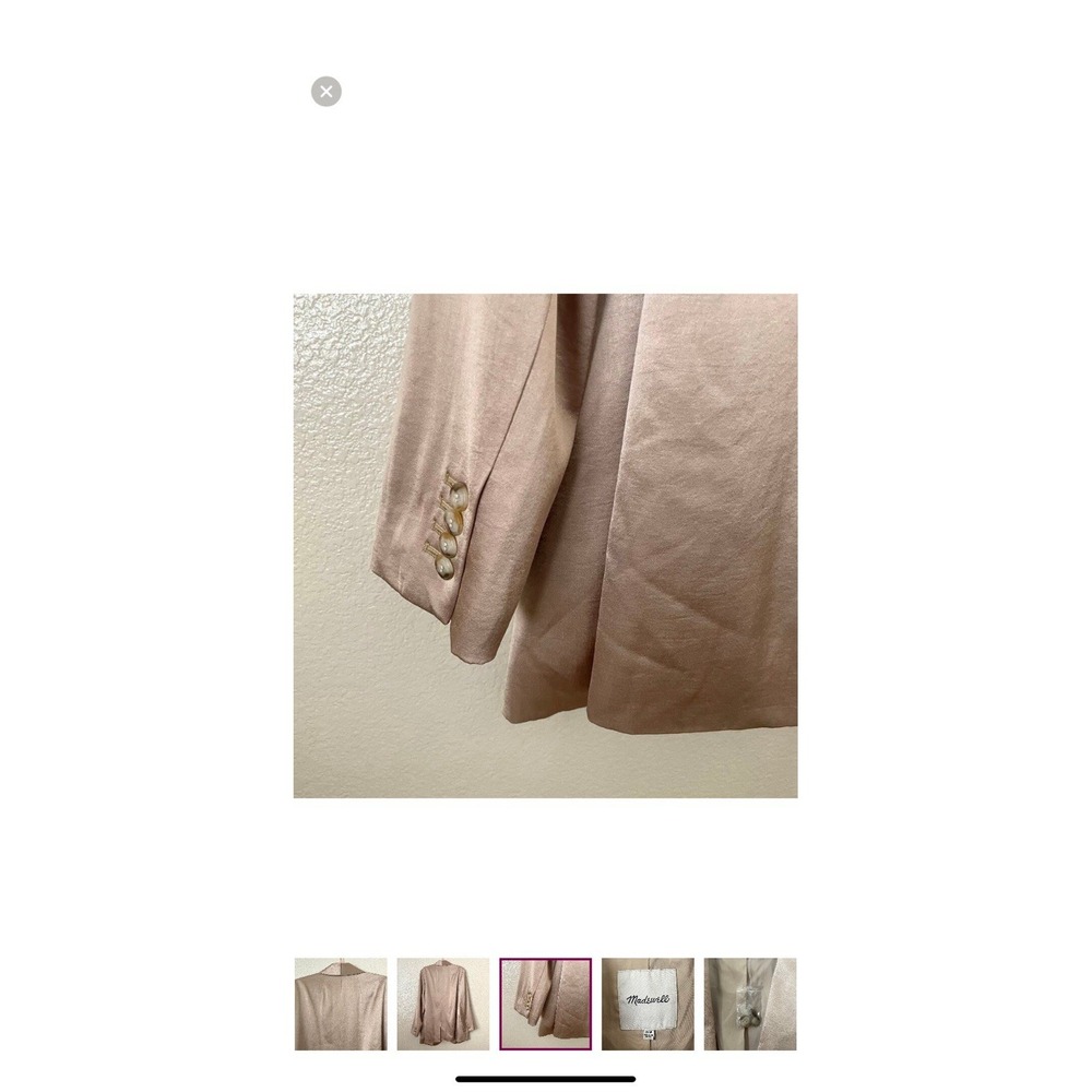 Madewell Women’s Blazer Satin Oversized  In‎ Matchstick Sz 16W NEW - Picture 12 of 16